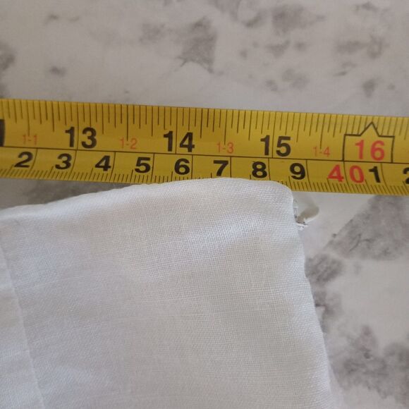 Allison Taylor White 100% Linen Full Skirt Midi Embroidered Size 10 - Picture 6 of 6